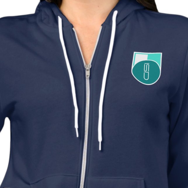 Veste À Capuche Logo Rétro Turquoise Femme ISD (Créateur téléchargé)