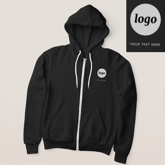 Veste À Capuche Logo simple et promotion de l'entreprise textuelle (Simple logo with custom text business branding promotional hoodie)