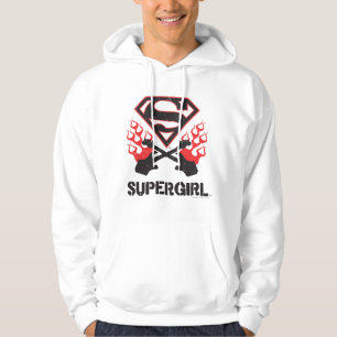 Veste À Capuche Logo Supergirl Black Flaming Guitares