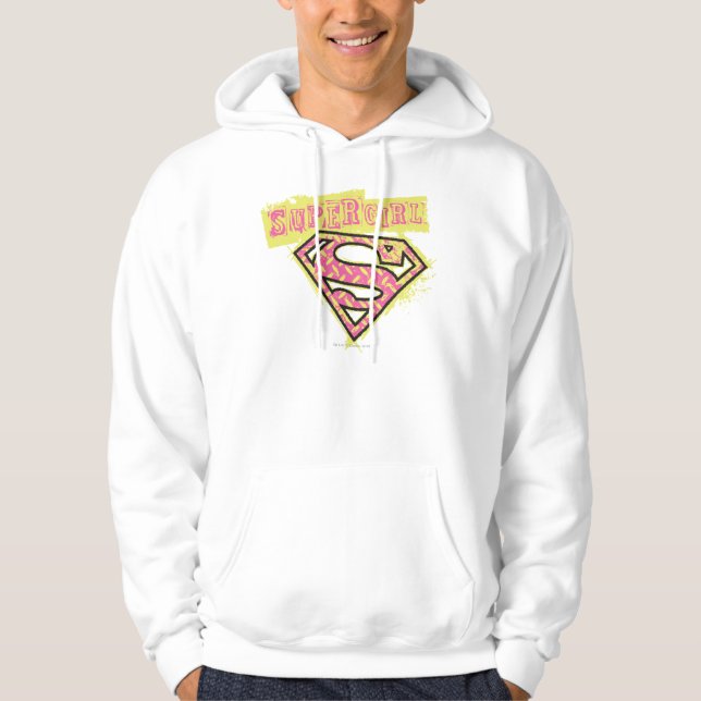 Veste À Capuche Logo Supergirl Grunge Rose (Devant)