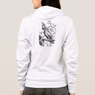 Veste À Capuche L'oiseau crêté vintage de perroquet de cacatoès