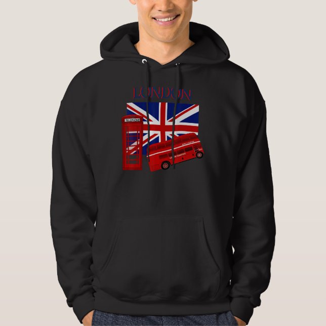 Veste À Capuche Londres Angleterre Union Jack Drapeau Pour Femmes  (Devant)