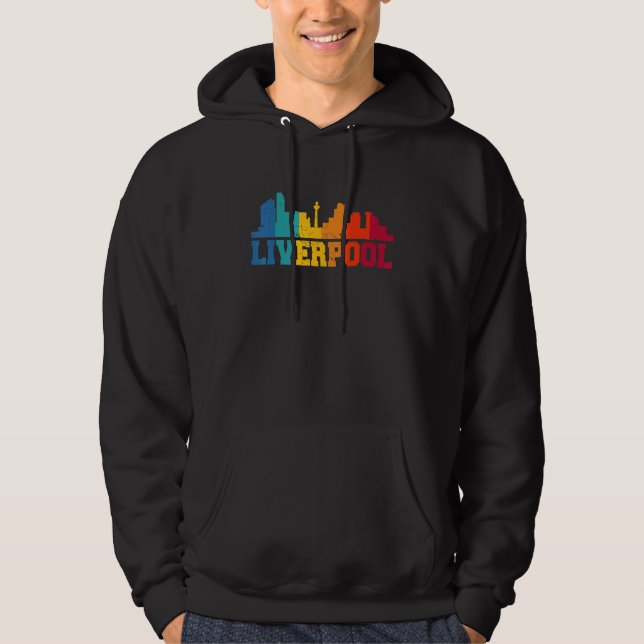 Veste À Capuche Londres Retro Skyline Uk (Devant)
