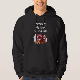 Veste À Capuche Londres Souvenir Rouge Bus J'Ai Survécu À Mon Voya