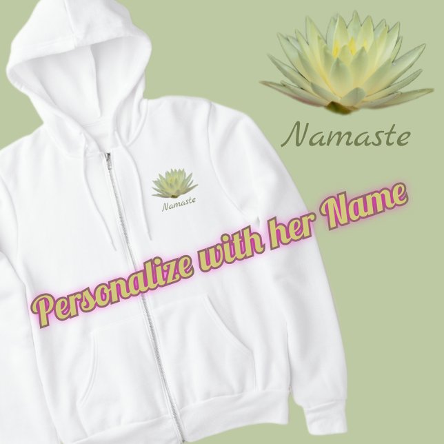 Veste À Capuche Lotus Pastel Nénuphar jaune Floral Namaste (Créateur téléchargé)