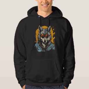 Veste À Capuche Loup cool motif graphique de peinture éclaboussée 