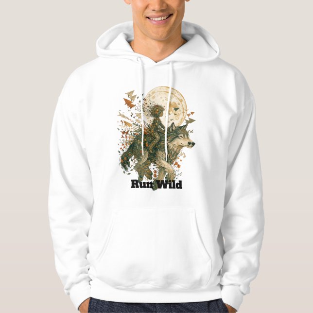 Veste À Capuche Loup de la forêt au clair de lune  (Devant)