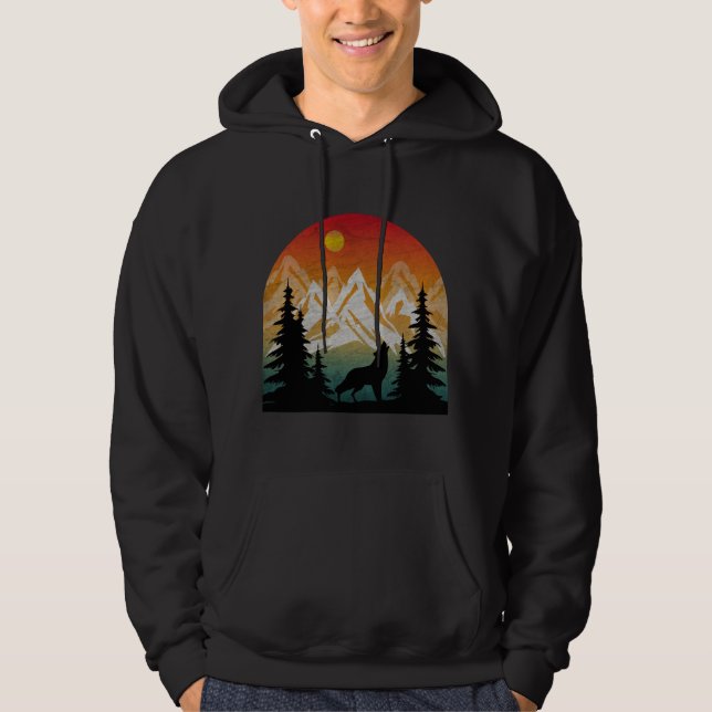 Veste À Capuche Loup de la nature vintage (Devant)
