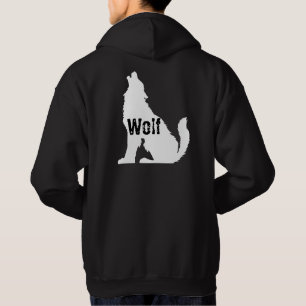 Veste À Capuche Loup design cool pour lui noir et blanc