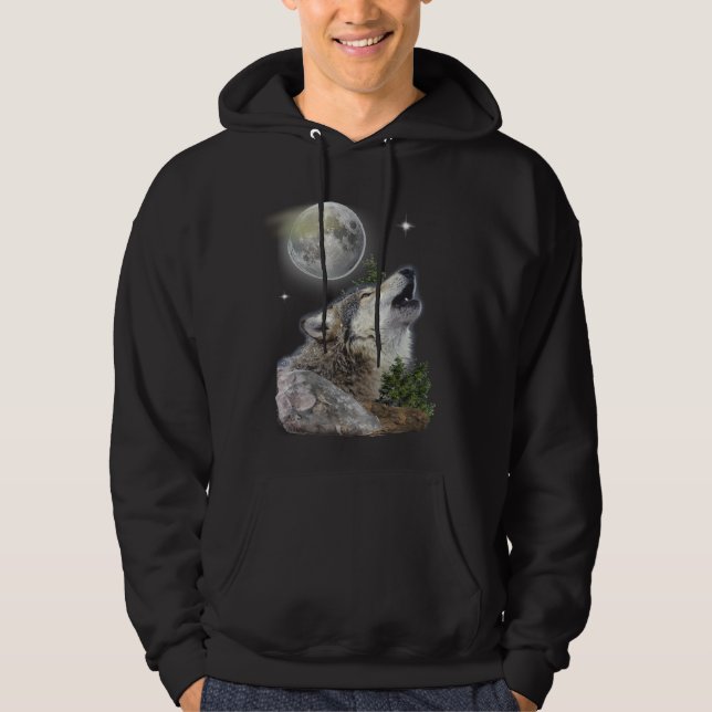 Veste À Capuche Loup et lune (Devant)