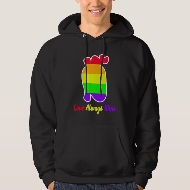 Veste À Capuche Love Always wins national equality LGBT LGBTQ Prid (Devant)