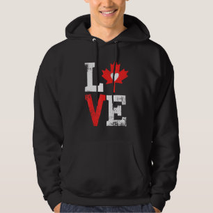 Veste À Capuche Love Canada Jour Patriotique Canadien Maple Leaf