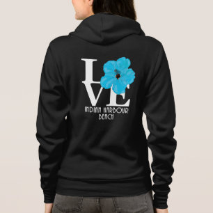 Veste À Capuche LOVE Indian Harbour Beach Blue Hibiscus
