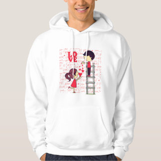 Veste À Capuche “Love Is Reaching Each Other – Cute Cartoon Valent