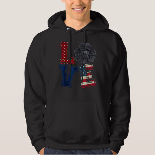 Veste À Capuche Love Poodle Face Drapeau Américain Patriotique 4èm