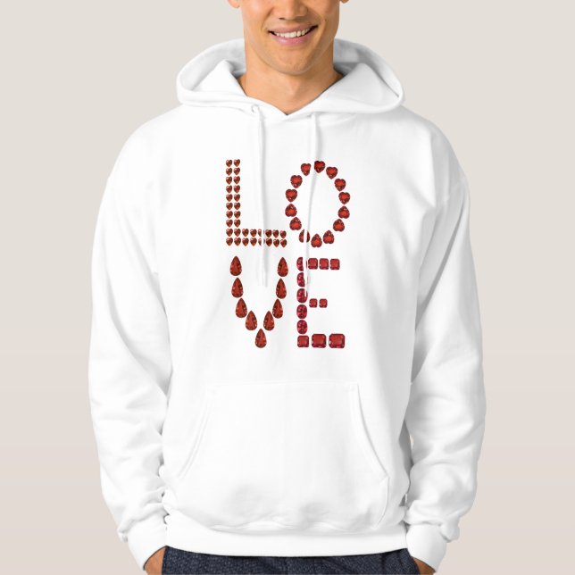 Veste À Capuche Love - Ruby Gemstone Lettering (Devant)