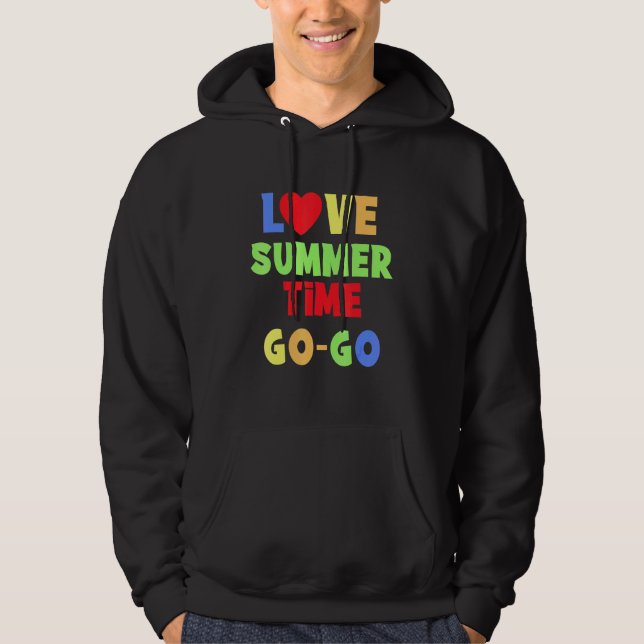 Veste À Capuche Love Summer Time Go - Go Graphic Text Design (Devant)