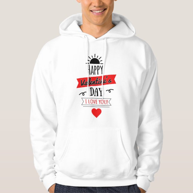 Veste À Capuche Love Valentine's Day Heart Couples mignonne drôle  (Devant)