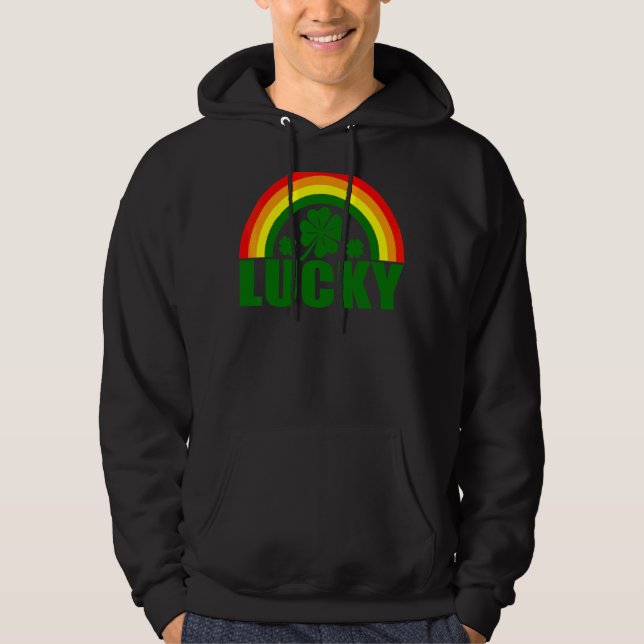 Veste À Capuche Lucky Irish Four Leaf C St Patrick's Day Rainbow (Devant)