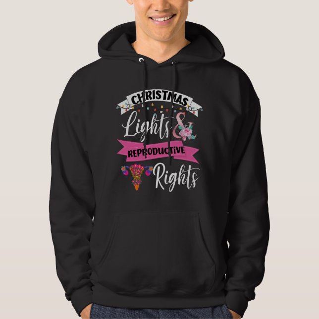 Veste À Capuche Lumières De Noël Féministes Et Droits En Matière D (Devant)