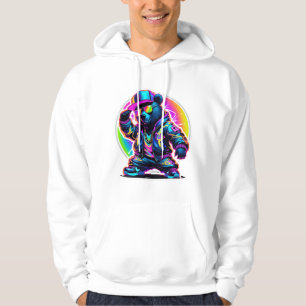 Veste À Capuche Luminosité de l'ours de néon : Retro-Streetwear