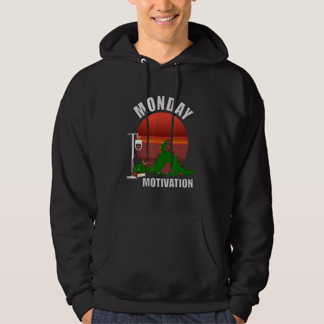 Veste À Capuche Lundi sans café thé ou boisson énergétique dans le (Devant)