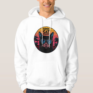 Veste À Capuche Lunettes de chat cool Art Sunset Synthwave Vintage