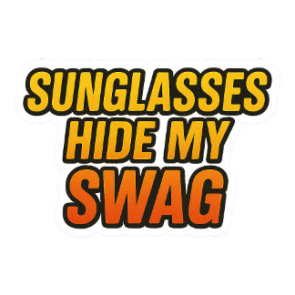 Veste À Capuche Lunettes de soleil cachent mon swag – Autocollant
