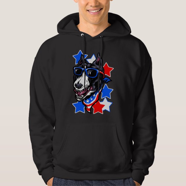 Veste À Capuche Lunettes de soleil Pitbull américaines (Devant)