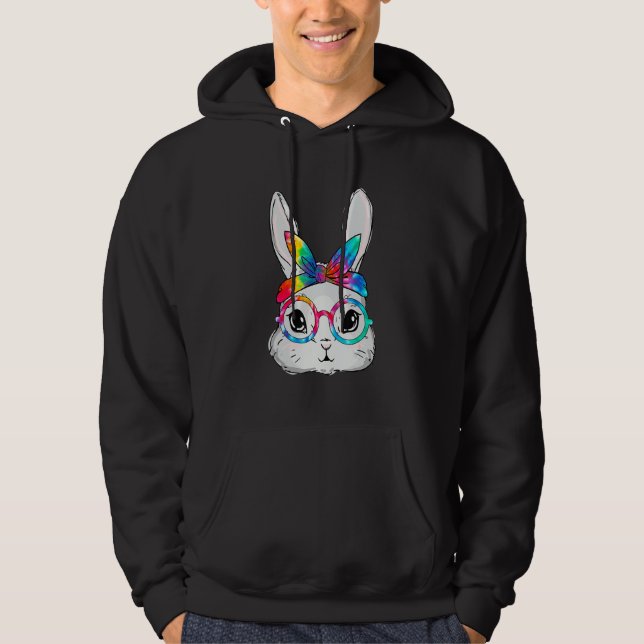 Veste À Capuche Lunettes de soleil visage lapin Tie Dye Lunettes d (Devant)