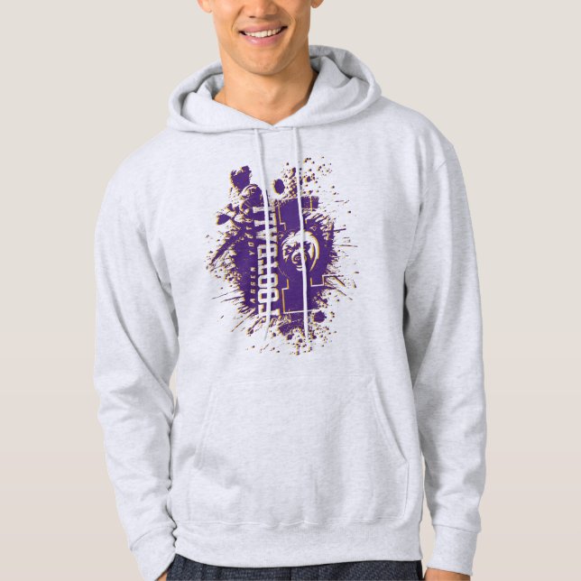 Veste À Capuche LYFL 13 | Logo Lassen de Grunge Purple & Gold (Devant)