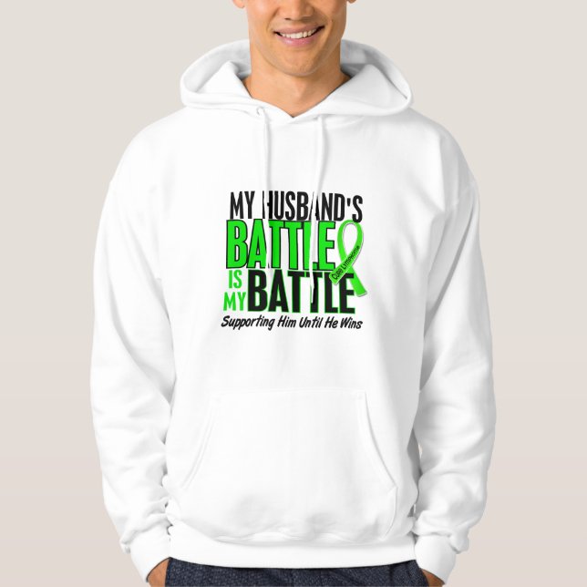 Veste À Capuche Lymphome ma bataille trop 1 mari (Devant)