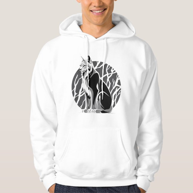 Veste À Capuche Lynx noir et blanc (Devant)