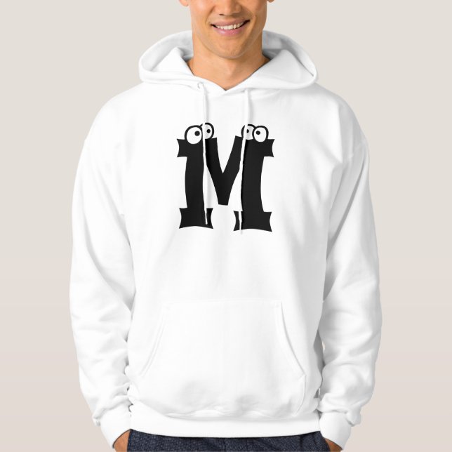 Veste À Capuche M, lettre avec des yeux (Devant)