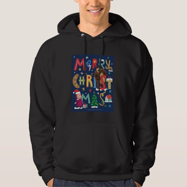 Veste À Capuche Macha et l'ours. Carte de Noël (Devant)