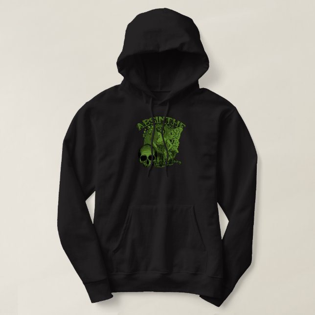 Veste À Capuche Madame féerique verte d'absinthe (Design devant)