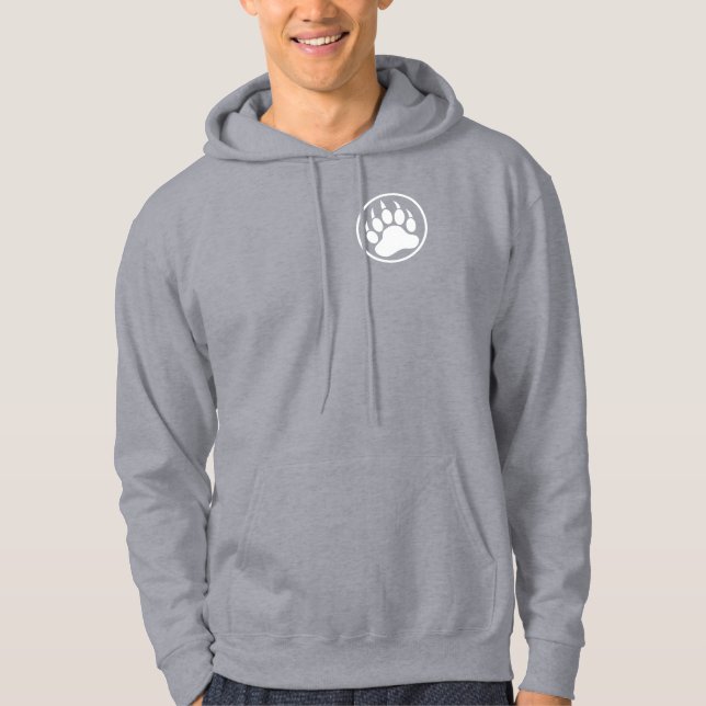 Veste À Capuche Magnifique empreinte de patte d'ours blanc à l'ava (Devant)