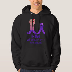 Veste À Capuche Main En Mai Nous Portons Violet Lupus Mois De Sens