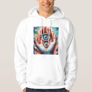 Veste À Capuche Main mystique tenant un troisième oeil multicolore