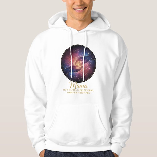 Veste À Capuche Mains de Maman Céleste Galaxie Univers (Devant)