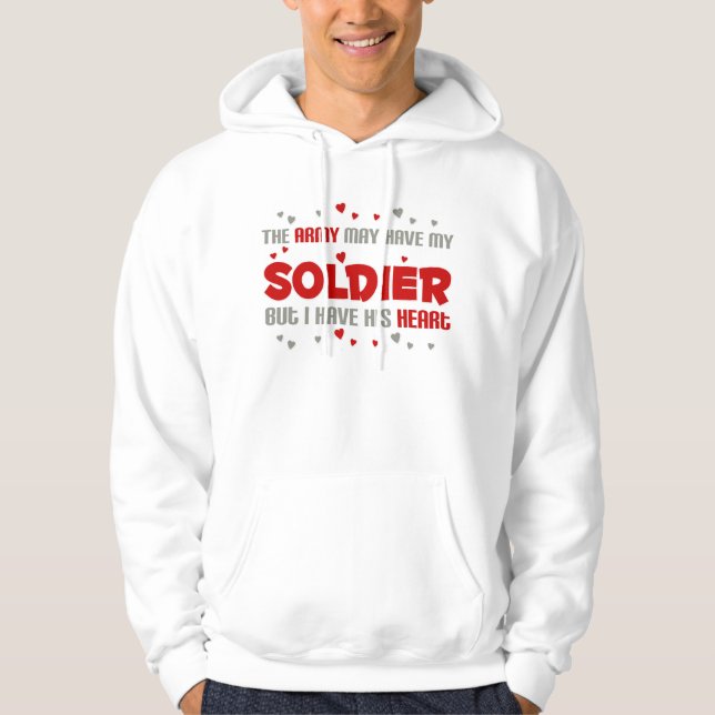 Veste À Capuche Mais j'ai son coeur - armée (Devant)