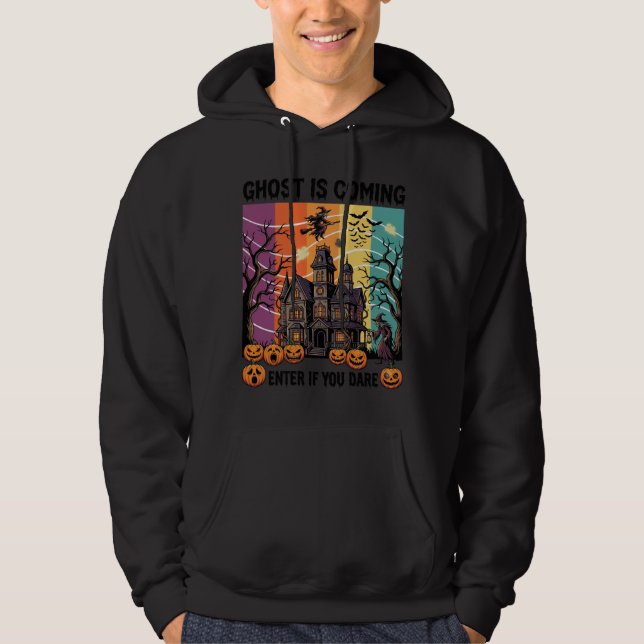 Veste À Capuche Maison Hantée Halloween Fantôme Arrive Pompe à Sor (Devant)