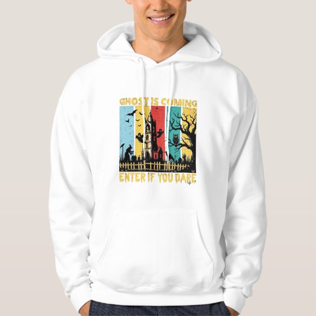 Veste À Capuche Maison Hantée Halloween Sorcière Chouette Arrivée  (Devant)