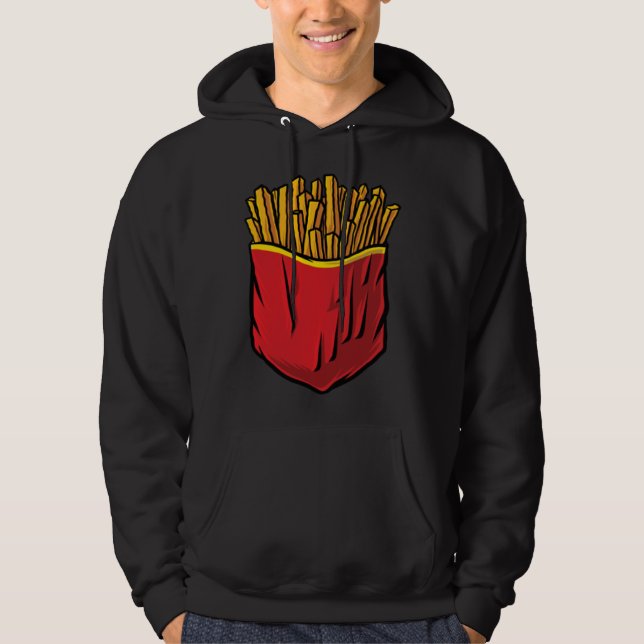 Veste À Capuche Malbouffe Fast Food Chips Frites dans un Sac (Devant)