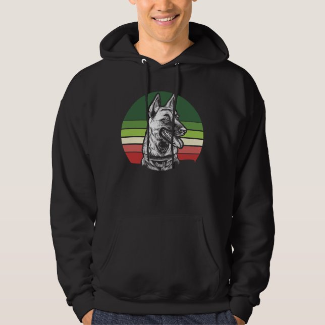 Veste À Capuche Malinois belge rétro 11 (Devant)
