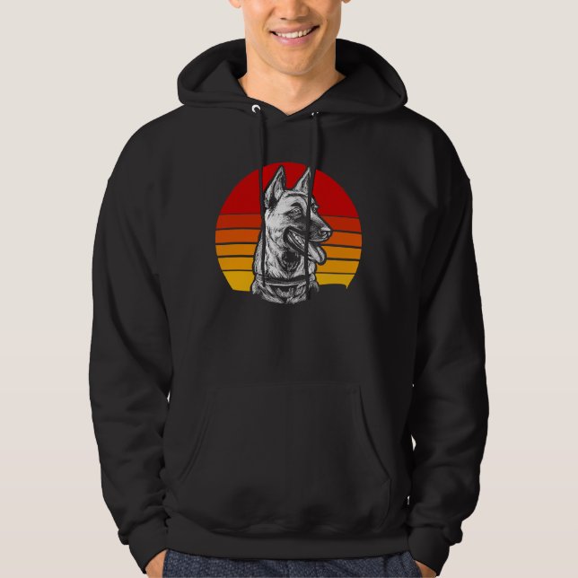 Veste À Capuche Malinois belge rétro 3 (Devant)