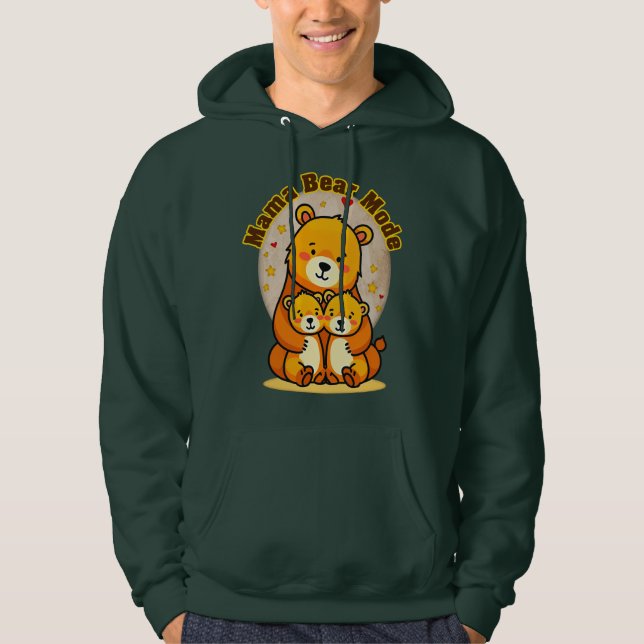 Veste À Capuche Mama Bear Mode – Cute Mother Bear Illustration (Devant)