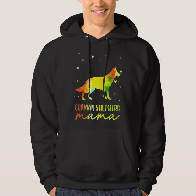 Veste À Capuche Maman berger allemand coloré (Devant)