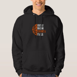Veste À Capuche Maman de basket-ball rétro Meilleure mère de coach