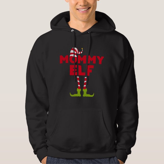 Veste À Capuche Maman Elf Correspondant Costume de Noël (Devant)